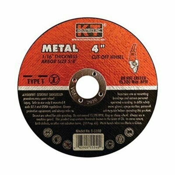 4x1/16x5/8 in. Cut Off Wheel, Kt Industries, Mfr#: 5-5240